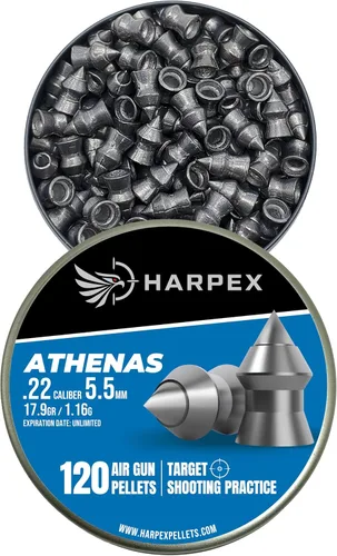 Vista 2 de Harpex Athenas Pointed Airgun Pellets for Rifles and Pistols, Solid Lead