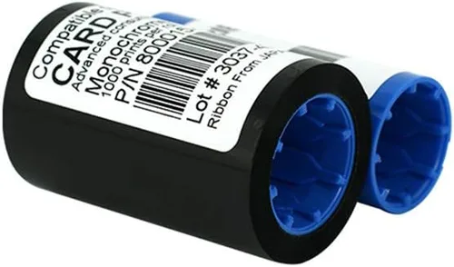 Vista 3 de 800015-101 Cinta monocromática negra para impresoras de tarjetas Zebra P330i P420i P430i, 1000 impresiones