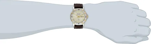 Vista 2 de Bulova 98C71 Marine Star Reloj de acero inoxidable de dos tonos con correa de cuero marrón para hombre