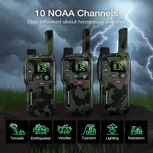 Vista 6 de BAOFENG GT-18 Walkie Talkies para niños y adultos, radio bidireccional FRS recargable de largo alcance sin licencia, batería de 1500mAh, 22 canales