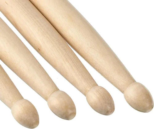 Vista 4 de Juego de 20 pares de baquetas de arce, punta ovalada, accesorios de batería, baquetas de madera para adultos y niños (5A)