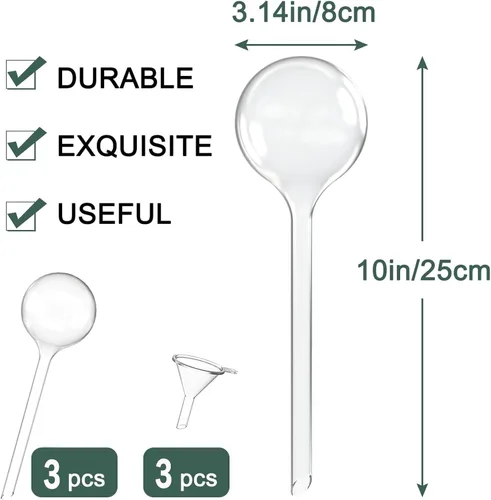 Vista 2 de AOPANDA Globos de riego para plantas, inserto de maceta de riego automático, bombillas de riego automático de plástico, gran capacidad, para plantas