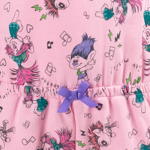 Vista 6 de DreamWorks Trolls Poppy - Mameluco sin mangas de felpa francesa para niñas pequeñas