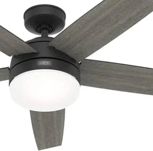 Vista 6 de Hunter Fan - Ventilador de techo interior negro mate de 60 pulgadas con luz LED y control remoto para dormitorio, sala de estar/sala familiar