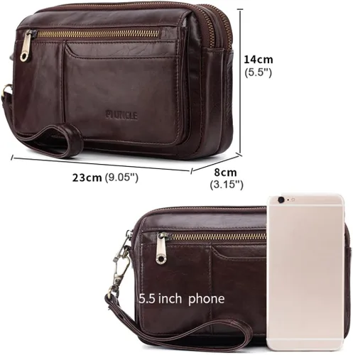 Vista 2 de KPYWZER Bolso de mano de cuero para hombre