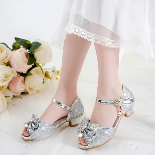 Vista 2 de Osinnme - Sandalias de boda para niña pequeña y grande