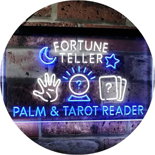 Vista 18 de Fortune Teller Palm Tarot Reader - Letrero de neón LED de doble color, azul y rojo, 24 x 16 pulgadas st6s64-i3118-br