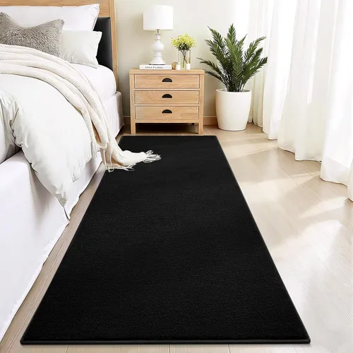 Vista 21 de Vasofe Alfombra de pasillo negra de 2 x 4 pulgadas, alfombra antideslizante de espuma viscoelástica gruesa para interiores, para guardería Negro