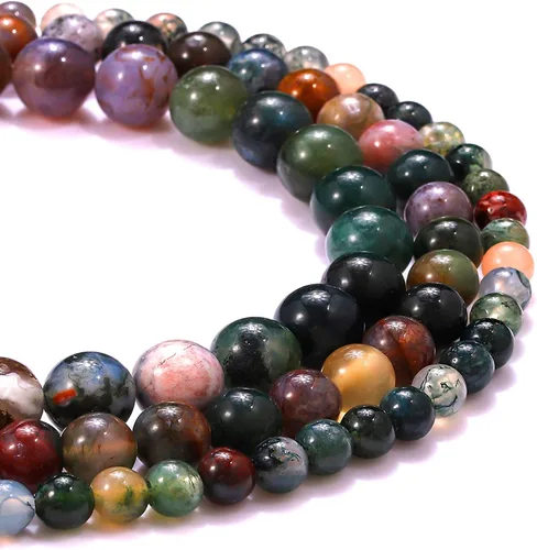 Vista 9 de 100 cuentas de piedra natural de 0.315 pulgadas (0.315 in), piedras preciosas redondas sueltas, piedra de energía curativa para hacer pulseras, 100