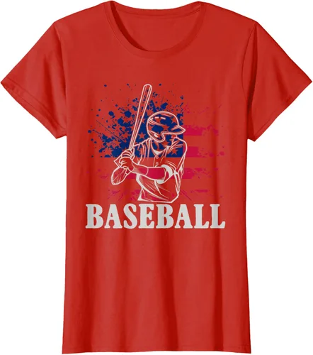 Vista 76 de Camiseta de béisbol deportiva estadounidense con bandera estadounidense, Negro, S