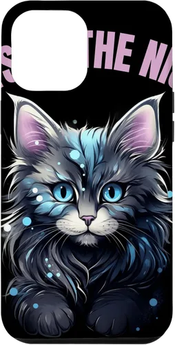 Vista 6 de iPhone 14 Pastel Goth Maine Coon Cat Cats of the Night Pastels en estuche