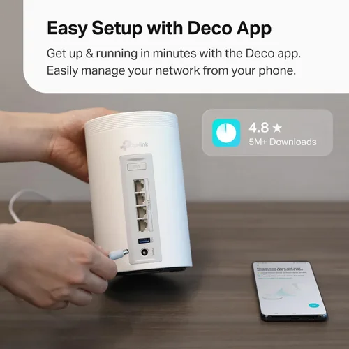 Vista 8 de TP-Link Deco 7 Pro BE63 Tri-Band WiFi 7 BE10000 Sistema de malla para todo el hogar - 6-Stream 10 Gbps, 4 puertos de 2.5G con cable de retroceso, 4