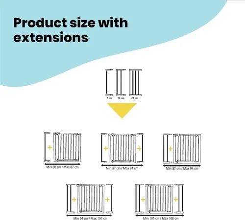 Vista 3 de Safety 1st Extensiones de 5.5 in para puerta de ajuste a presión