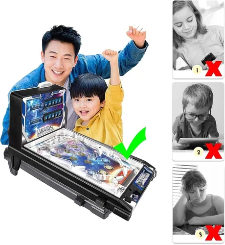 Vista 7 de Retro Arcade Game Desktop Pinball Machine Electronic Super Marble Arcade Machine Mini Pinball Juego con marcador de música ligera