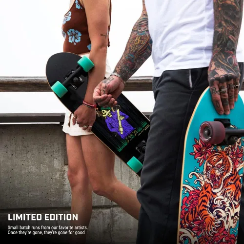 Vista 8 de Fireball Edición limitada Mini Cruiser Longboard - Tabla de patineta de madera de arce de 7 capas, cubierta de patineta Cruiser de madera de arce