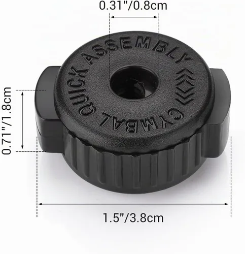 Vista 6 de Facmogu 6 piezas de tuercas de platillo de plástico negro, tuerca de platillo de 8 mm de ajuste rápido para kit de tambor de percusión, tuerca