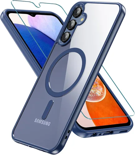 Vista 10 de Funda magnética para Samsung Galaxy A15, Samsung A15 5G con protector de pantalla, [protección contra caídas de grado militar] Funda protectora