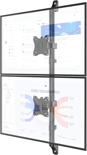Vista 10 de WALI Soporte de pared triple para monitor de 17 a 32 pulgadas, brazo de monitor de computadora para 3 pantallas, soporte de pared giratorio