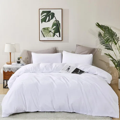 Vista 8 de Juego de edredón verde oliva, tamaño individual, color verde oscuro, juego de ropa de cama militar, suave y transpirable, ropa de cama minimalista