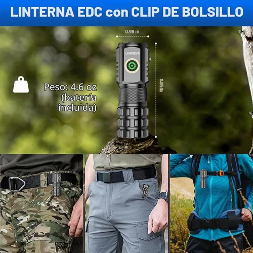Vista 4 de UNROEVS XC06 LED Linterna pequeña 2550 lúmenes con base magnética