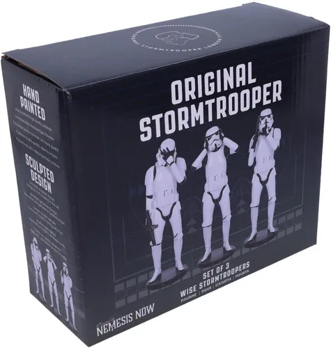 Vista 7 de Nemesis Now Figuras de ciencia ficción originales de Stormtrooper Three Wise, color blanco, 5.5 in