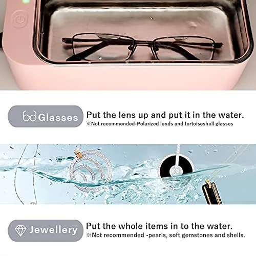 Vista 7 de Limpiador ultrasónico para anteojos, anillos, monedas, joyería, reloj con temporizador digital DL240 (Balck)
