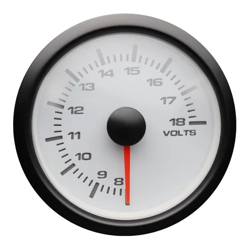 Vista 9 de MOTOR METER RACING Medidor de voltímetro de la serie MGS de 52mm de 2-1/16 Esfera negra bisel negro