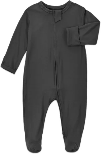 Vista 2 de Aablexema Pijamas con cremallera para bebé, rayón de bambú, pijamas con pies y mitones, pijamas para dormir