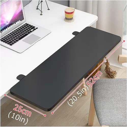 Vista 5 de Y&J Extensor de escritorio grande con abrazadera, bandeja de teclado sin perforaciones, soporte de brazo mesas plegables fáciles de limpiar