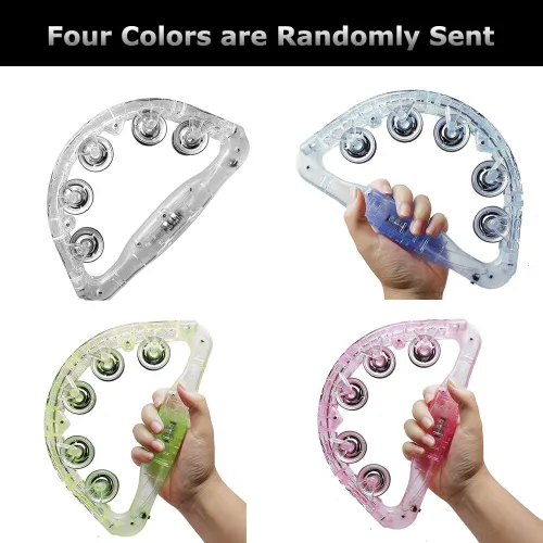 Vista 9 de Aywewii Pandereta LED – Juguetes sensoriales iluminados para niños con autismo y necesidades especiales, instrumento musical para niños pequeños