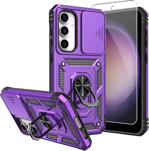 Vista 9 de Funda para Galaxy S23 FE, con protectores de pantalla y funda para cámara, [grado militar] de 16 pies. Funda a prueba de caídas con funda protectora
