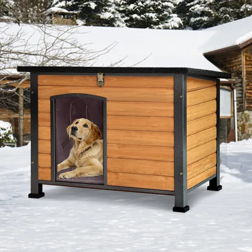 Vista 9 de GUTINNEEN - Casa térmica para perros con aislamiento para exteriores, resistente a la intemperie, con almohadilla térmica controlada por termostato
