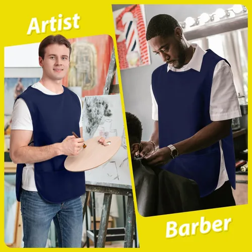 Vista 5 de ROTANET Delantal de zapatero con 2 bolsillos profundos, unisex, impermeable, para pintura, limpieza, artista, para mujeres, hombres, adultos