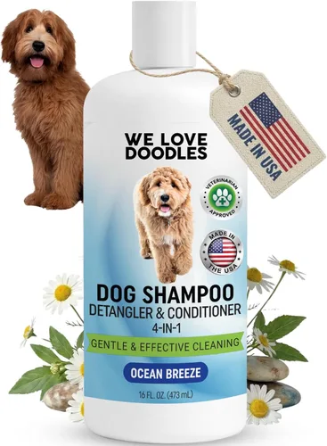 Vista 9 de Champú, acondicionador y desenredante para perros, el mejor champú para pelo de mascotas, hipoalergénico, sin lágrimas, piel sensible para cachorros