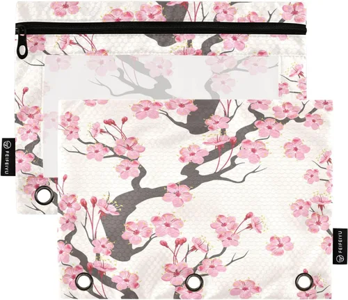 Vista 34 de Estuche de béisbol blanco para lápices de 3 anillas, paquete de 2 carpetas para lápices, estuche transparente con cremallera, bolsa de cosméticos