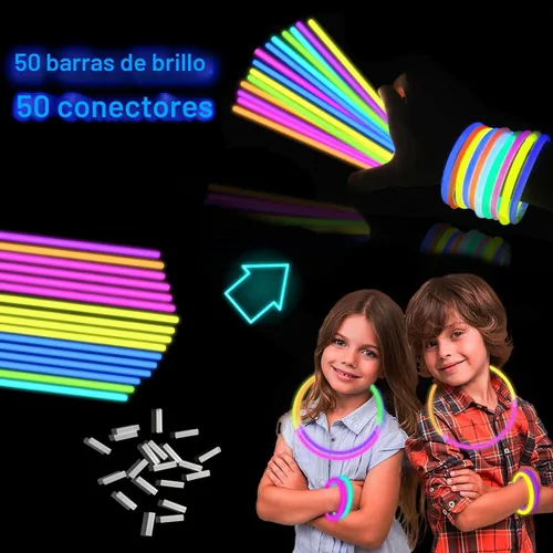 Vista 2 de Paquete de fiesta de palitos luminosos de 8 a 50 pulgadas, pulseras y collares luminosos para niños, 250 aniversario, 4 de julio, neón que brilla