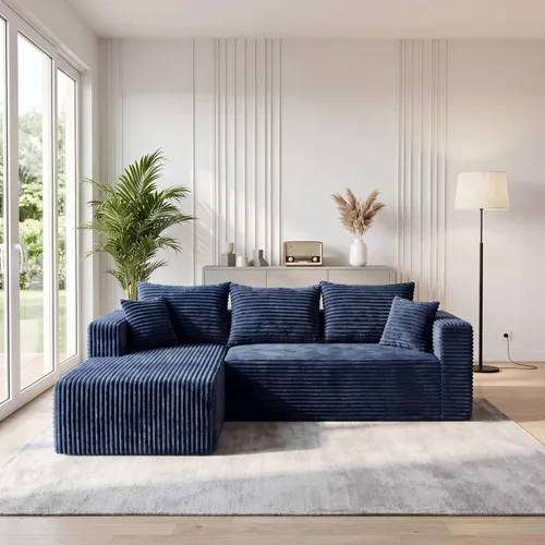 Vista 9 de Sofá modular deshuesado de 118 pulgadas con diván y otomano de pana de gran tamaño en forma de U, sofá de nube para asiento profundo para sala