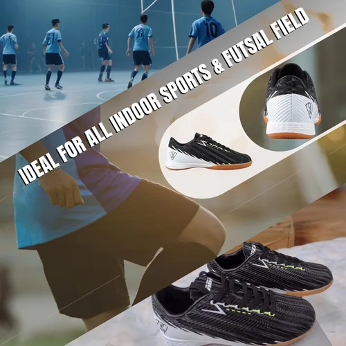 Vista 6 de Vizari Tesoro - Tenis de fútbol para interiores para hombres y mujeres, parte superior sintética ligera con costuras en relieve, suela de goma que