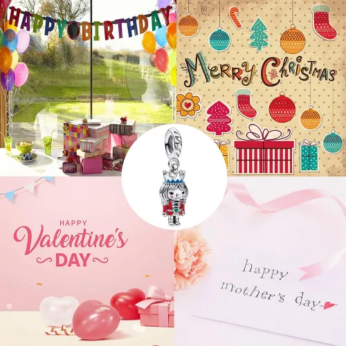 Vista 28 de Dijes de personajes de película para mujer, pulseras y collares en plata de ley 925, día de la madre, cumpleaños, Navidad