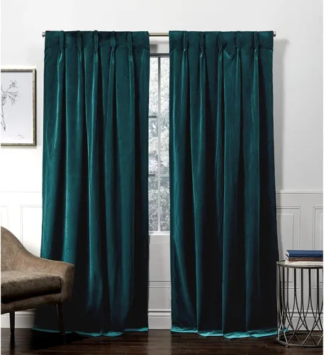 Vista 10 de Exclusive Home Cortinas de terciopelo con pestaña oculta en la parte superior, 52 x 108, blanco invierno, 2 paneles
