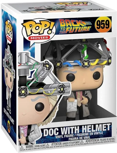 Vista 2 de POP Back to The Future - Doc with Helmet [Dr. Emmett Brown] Figura de vinilo Funko (empaquetada con funda protectora de caja compatible)