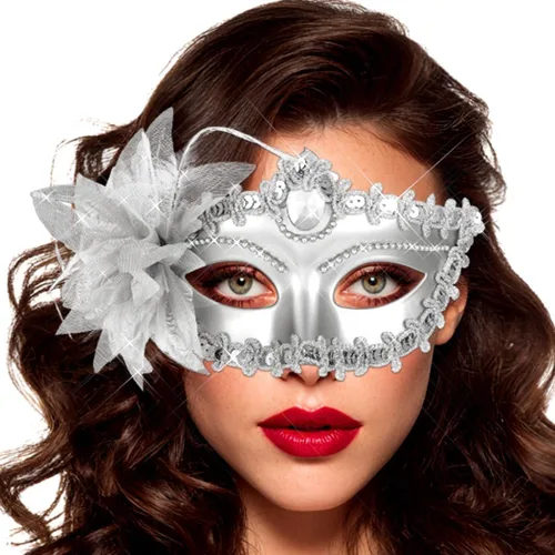 Vista 7 de Máscaras de Mascarada Florales Máscaras de Encaje Venecianas Máscaras de Halloween Mardi Gras para Mujeres