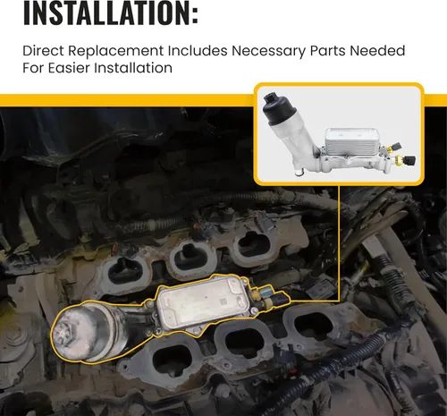 Vista 8 de Enfriador de aceite de motor de aluminio y carcasa del filtro de aceite Apto para Chrysler 200 300, Jeep Grand Cherokee Wrangler, Ram 1500