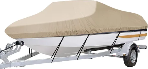 Vista 21 de iCOVER - Funda para lancha remolcable, resistente, impermeable, lona, grado marino, apta para lanchas de pesca y esquí, V-Hull, de 14-16 pies
