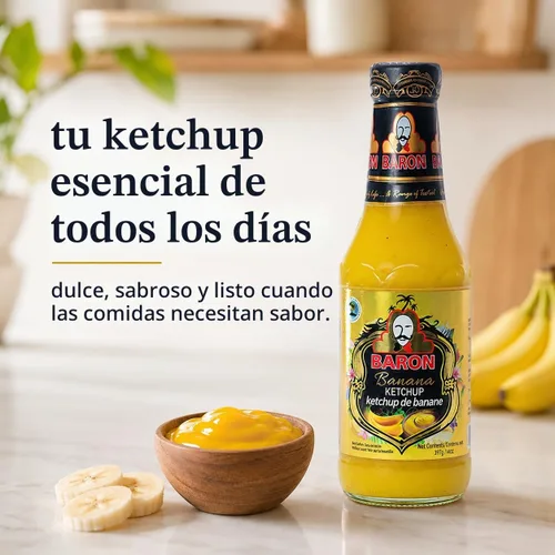 Vista 5 de Baron Ketchup de plátano, 14 onzas