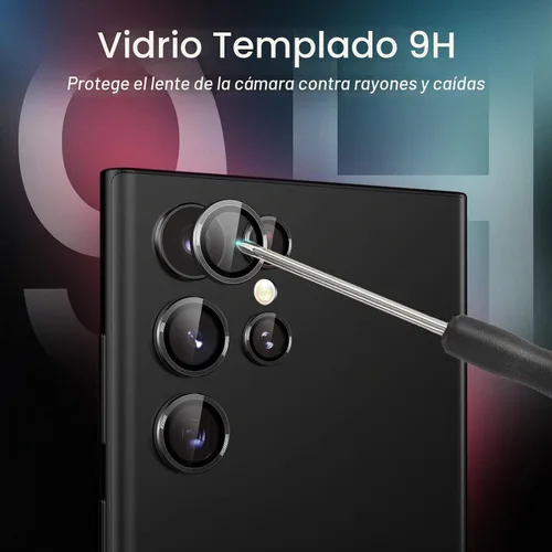 Vista 4 de JETech Protector de lente de cámara para Galaxy S22 Ultra, negro fantasma