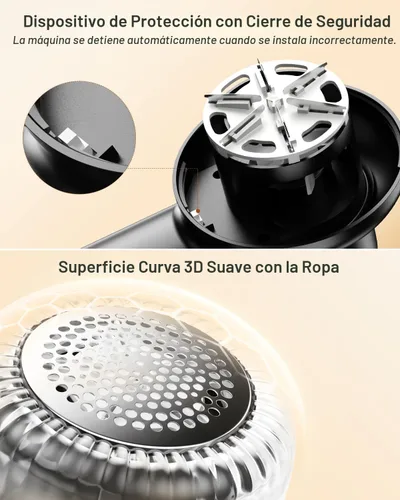 Vista 5 de coldSky Aspiradora recargable para telas, removedor de pelusas con pantalla digital, aspiradora para suéteres con 6 cuchillas de hoja y traba