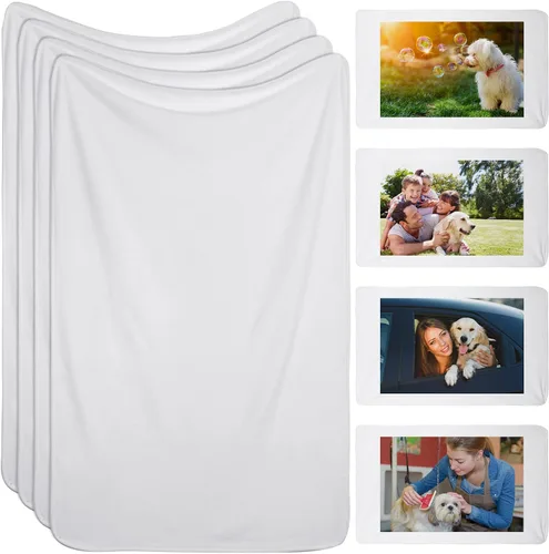 Vista 8 de Nuanchu 1 manta de sublimación para bebé de 31 x 47 pulgadas, manta de sublimación blanca personalizada de franela suave ligera para vacaciones