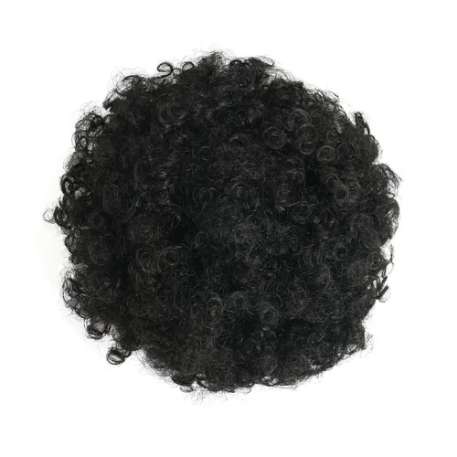 Vista 3 de Extensión de cola de caballo afro rizada encrespada con cordón para mujeres, cola de caballo afro con cordón, rizos encrespados sintéticos, piezas