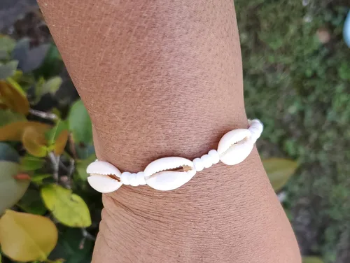 Vista 6 de Sea Shell Santeria Ilde Stretch Unisex Beaded Ifa Bracelet